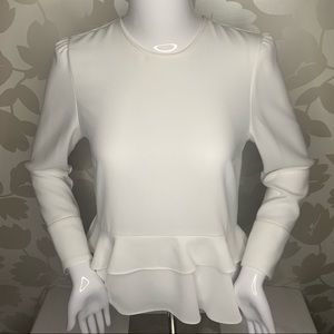 Zara Woman | White Long-Sleeve Blouse